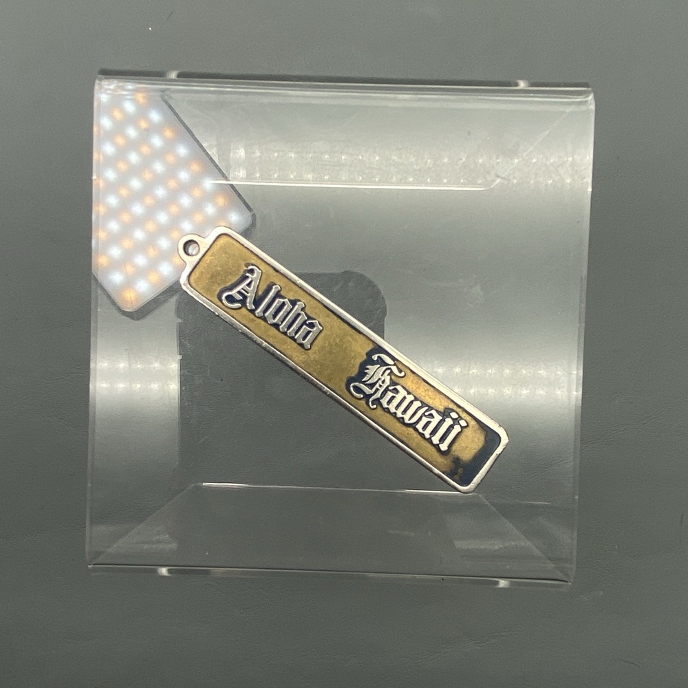 Vintage Rick-Like Aloha Hawaii Metal Keychain Travel Souvenir Tag 2.5